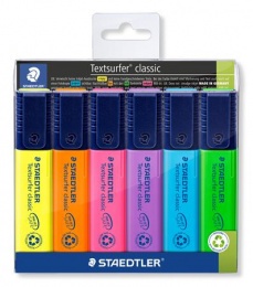 Szövegkiemelő készlet, 1-5 mm, STAEDTLER "Textsurfer Classic 364", 6 különböző szín